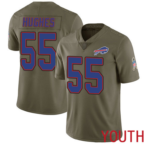 Youth Buffalo Bills #55 Jerry Hughes Limited Olive 2017 Salute to Service NFL Jersey